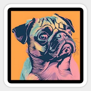 Pug in 80's Sticker